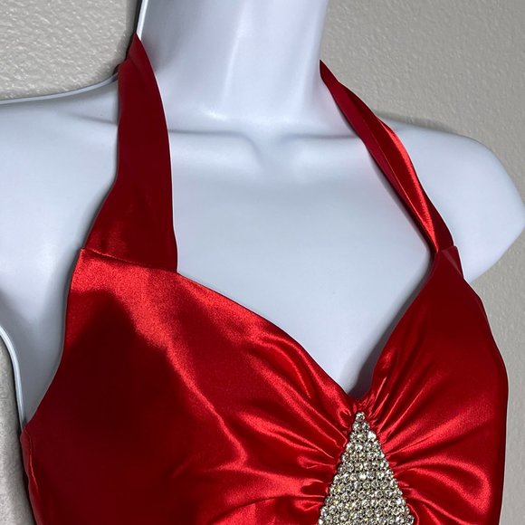 NWT Jessica McClintock For Gunne Sax Red Halter Top/Tunic Red Size 3/4 - Picture 3 of 16